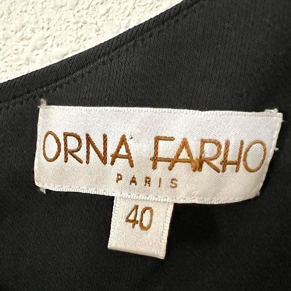 ORNA FARHO Brock One-Shoulder black jersey Maxi full skirt Dress size 40 UK / M - Picture 11 of 12